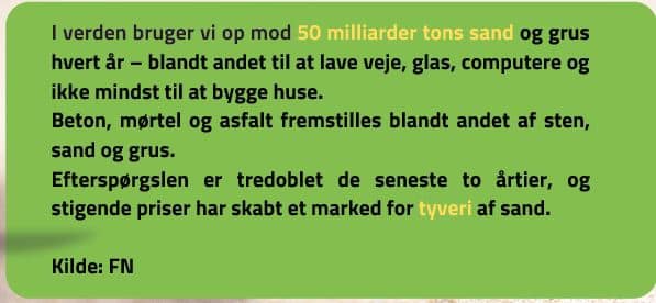 mangel på sand og grus